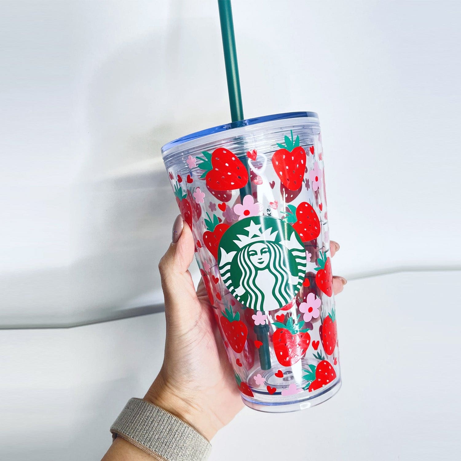Glitter Liquid Customized Snow Globe Starbucks Tumbler Cup 
