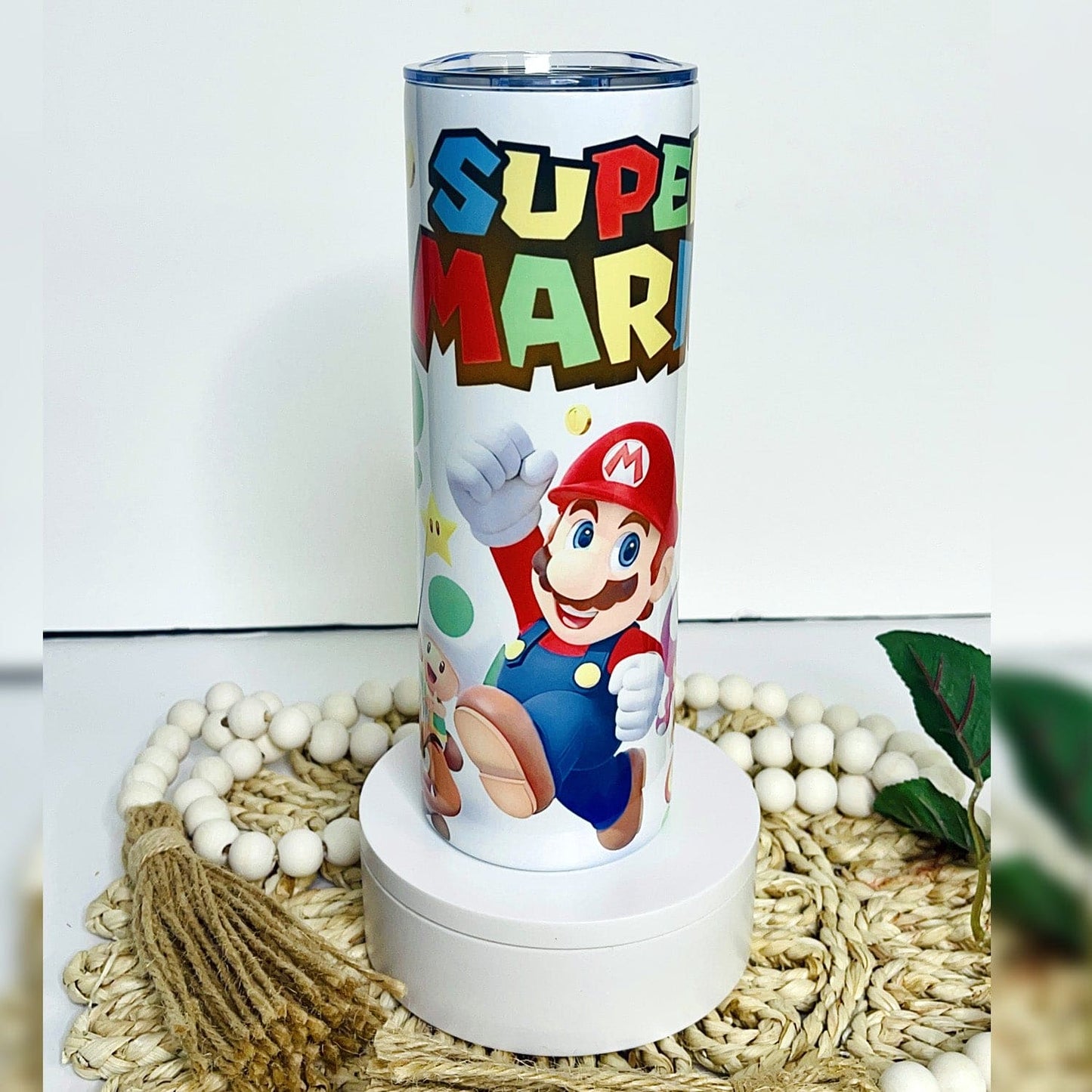 Super Mario 20 oz Straight Skinny Tumbler for Cold and Hot drinks