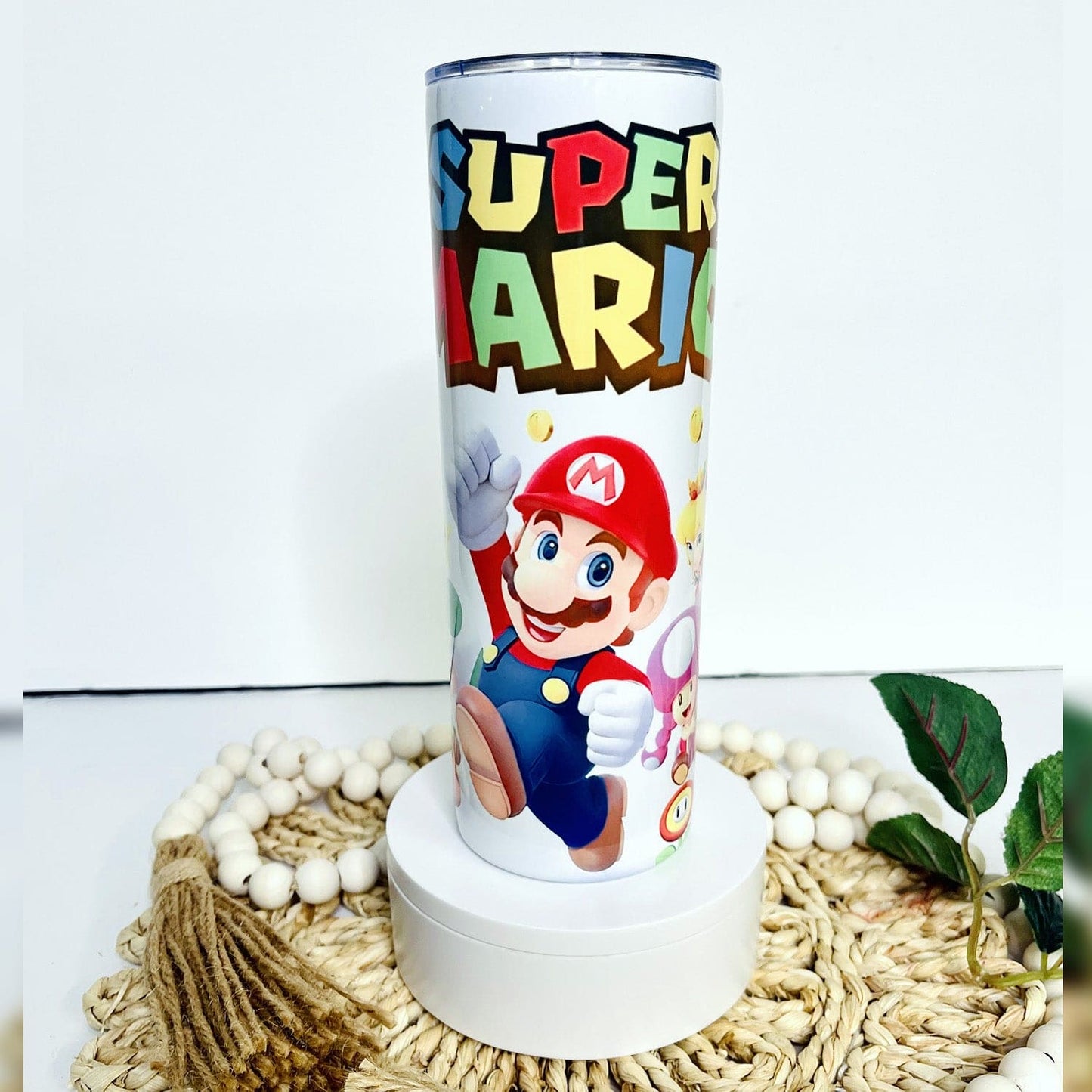 Super Mario 20 oz Straight Skinny Tumbler for Cold and Hot drinks