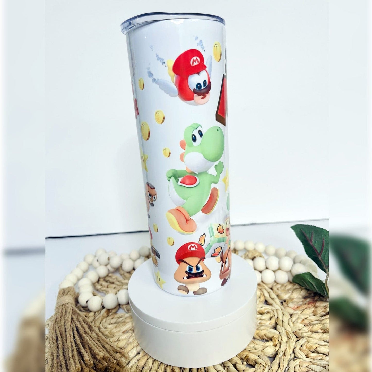 Super Mario 20 oz Straight Skinny Tumbler for Cold and Hot drinks