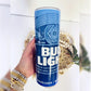 Bud Light 20 oz Skinny Straight tumbler for hot and cold drinks.