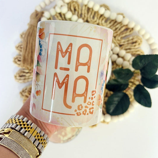 12 oz MAMA personalized Mugs with a gold handle