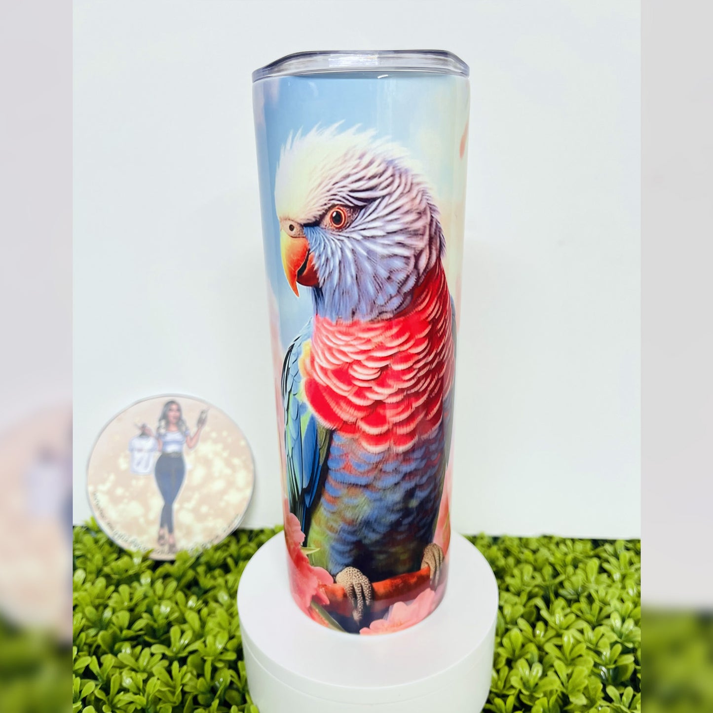 20 oz Straight Double Wall Tumbler, 3d image personalized cup . Reusable straw.