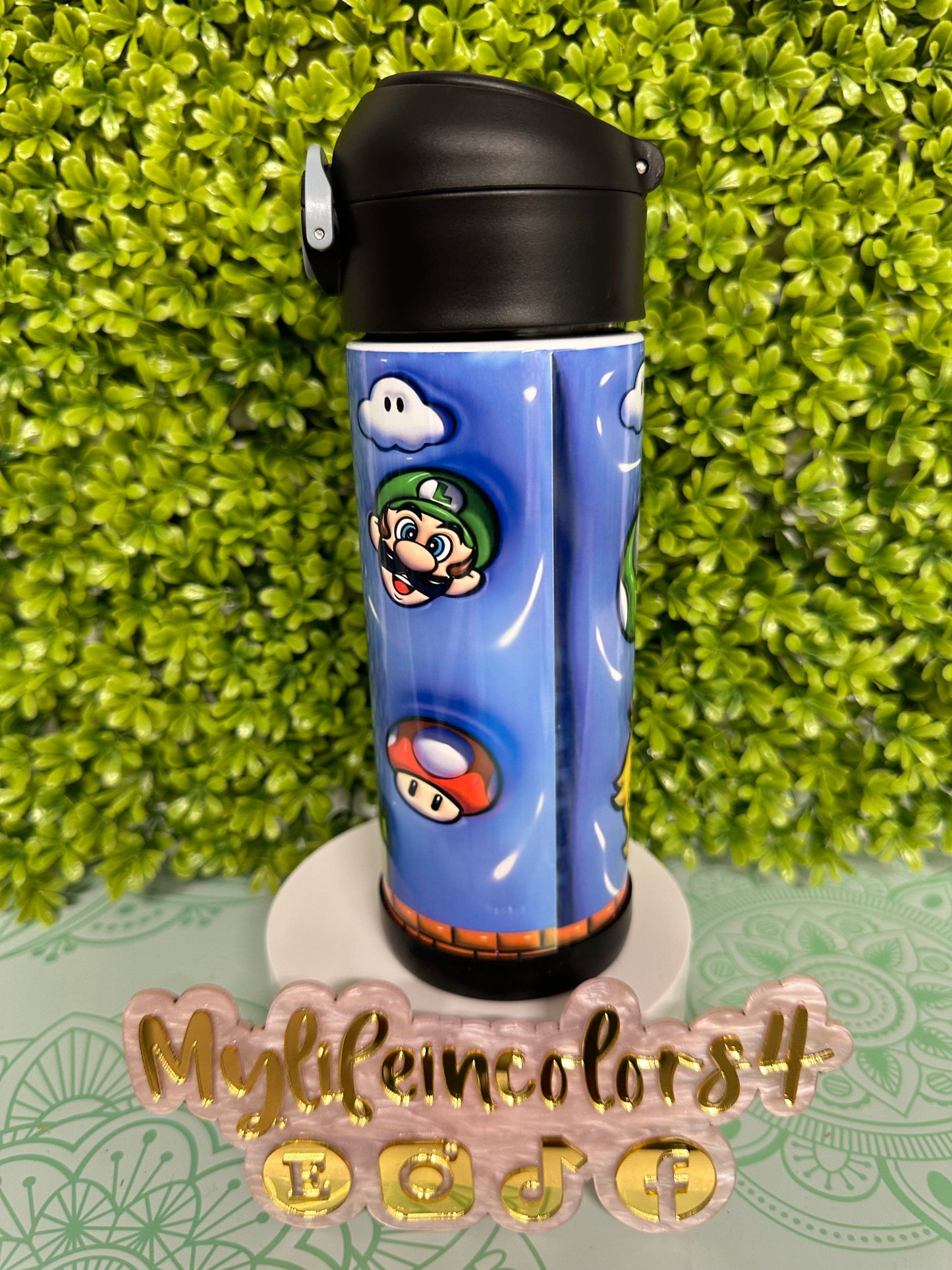 Custom  Kids Water Bottle. Can be personalized straight bottle tumbler perfect for back to school