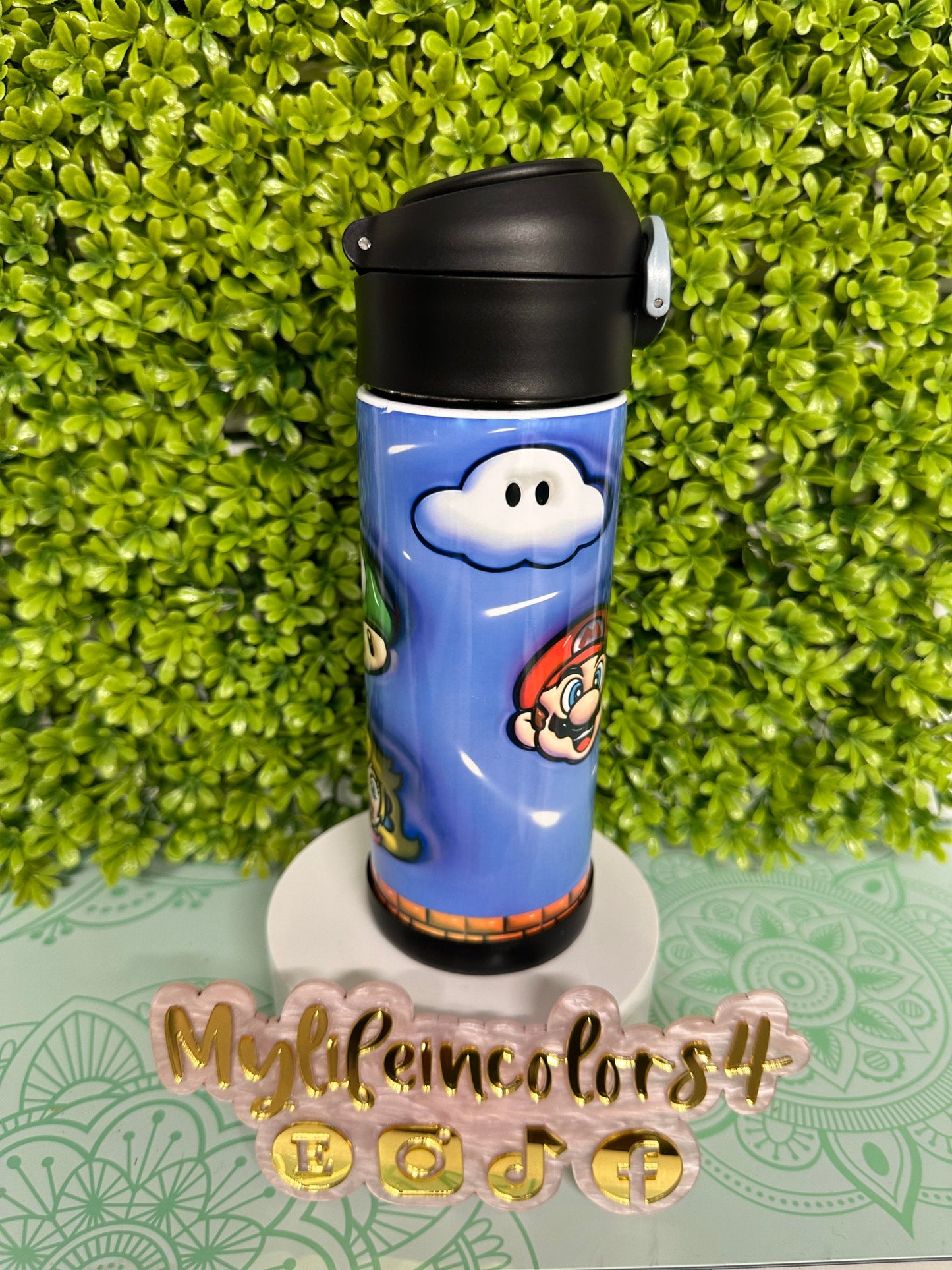 Custom  Kids Water Bottle. Can be personalized straight bottle tumbler perfect for back to school