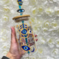 Custom hamsa evil eye turkish hamsa design 16 oz clear glass tumbler with bamboo lid