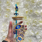 Custom hamsa evil eye turkish hamsa design 16 oz clear glass tumbler with bamboo lid