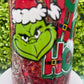 Snow Globe Glass Can Grinch Cup, perfect Christmas Holiday Gift