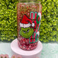 Snow Globe Glass Can Grinch Cup, perfect Christmas Holiday Gift