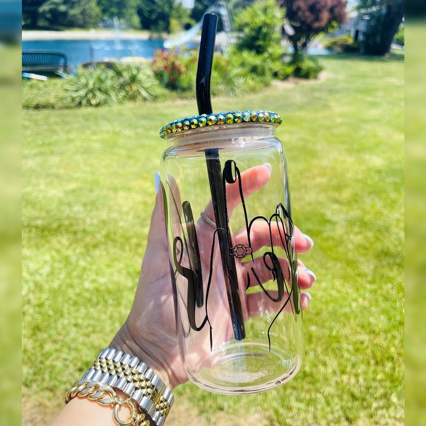 I said Yes/ She said yes Bridal shower bride 16 oz personalized Glass Can Cup