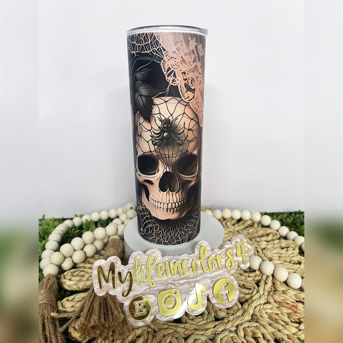 Glow in the Dark Skeleton Skull Tumbler. can be great for Halloween as well.