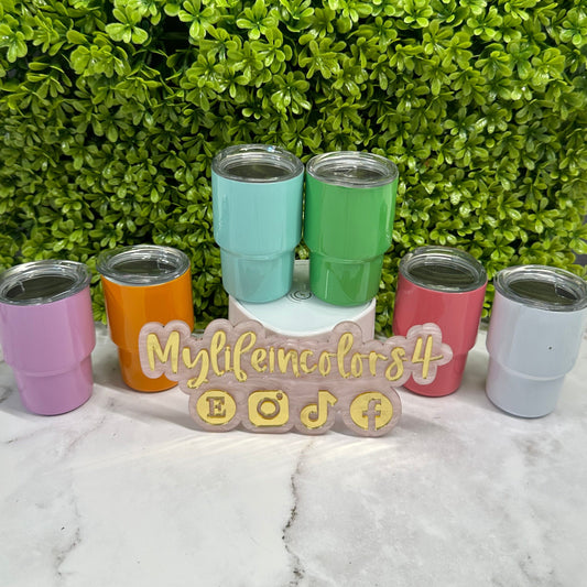 Mini Tumbler Shot Glass 2 to 3oz sublimation tumblers stainless steel with lid and straw. please read description.