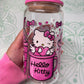 Custom Hello Kitty 16 oz Glass Can Cup