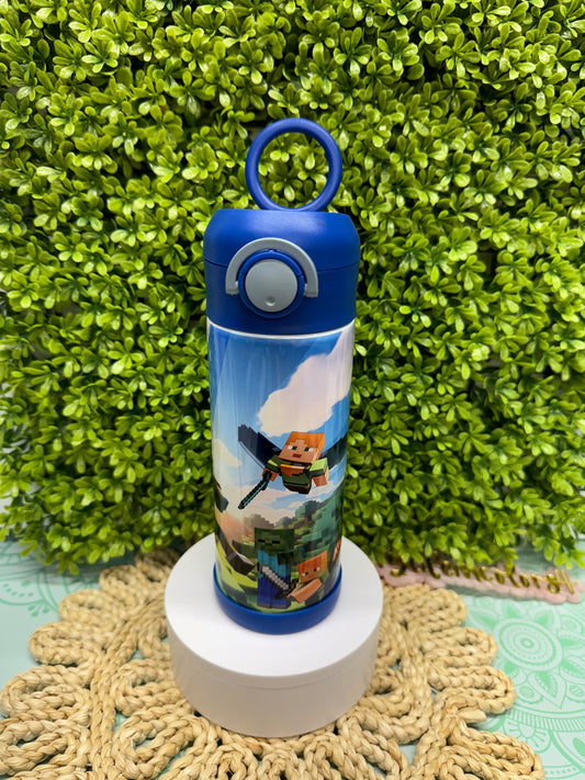 Custom  Kids Water Bottle. Can be personalized straight bottle tumbler perfect for back to school