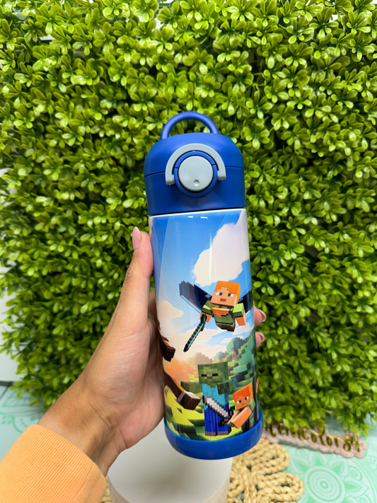 Custom  Kids Water Bottle. Can be personalized straight bottle tumbler perfect for back to school