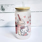 Kitty Glass Can 16 oz Cup Personalized