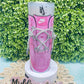 Custom Graduation 20 oz Straight Double Wall Tumbler, retro shoes with rhinestones blinking laces. Reusable Plastic straw. Gift cup easter gift basket filler