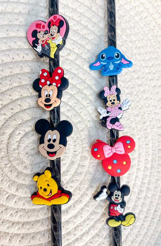 Cute Characters Alien , Pooh Friends, Minnie Straw Toppers