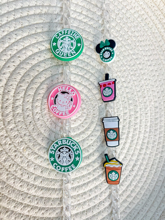 Starbucks and HK Coffee and Frappuccino Straw Toppers