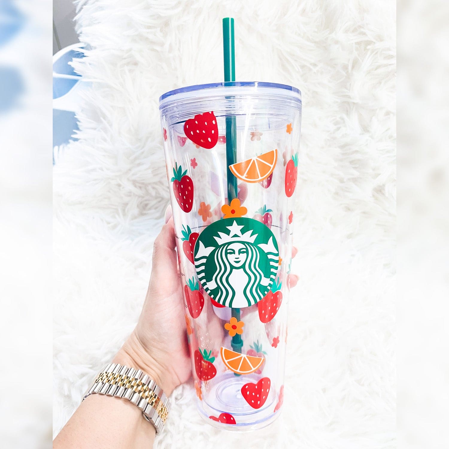 Starbucks Tumbler Valentines Glitter Snowglobe Liquid Filled and