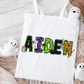 Halloween Print Personalized Halloween Treat Bag - Personalized Halloween Tote Bag