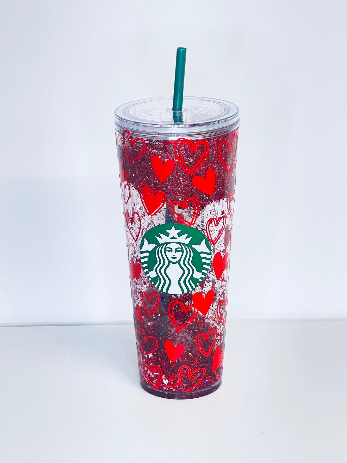 Starbucks Tumbler Valentines Glitter Snowglobe Liquid Filled and personalized